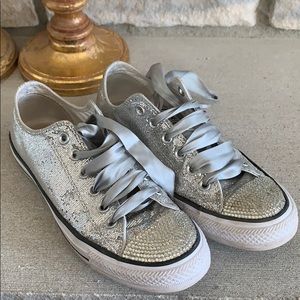 Custom bling rhinestone converse